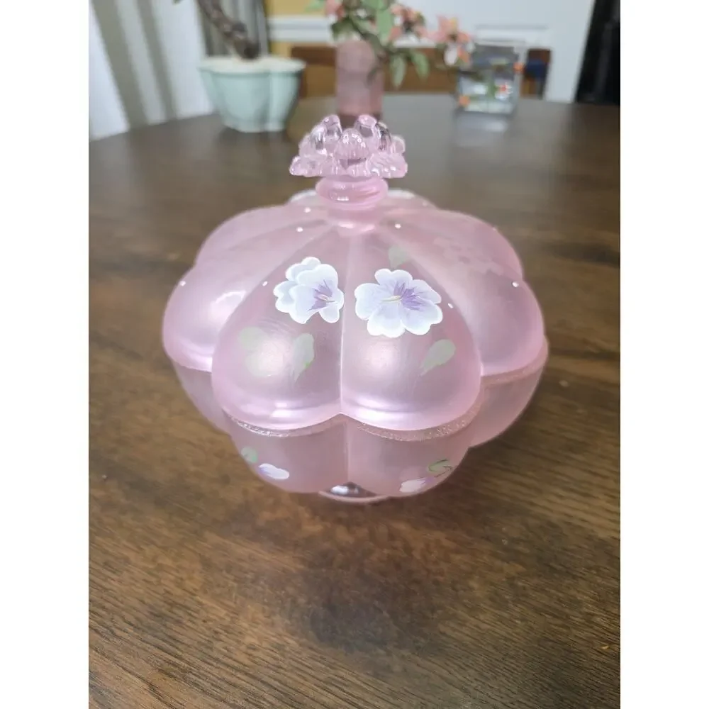 Shelley Fenton Signed Covered Candy Dish Pink Chiffon Spring Splendor Limited Ed